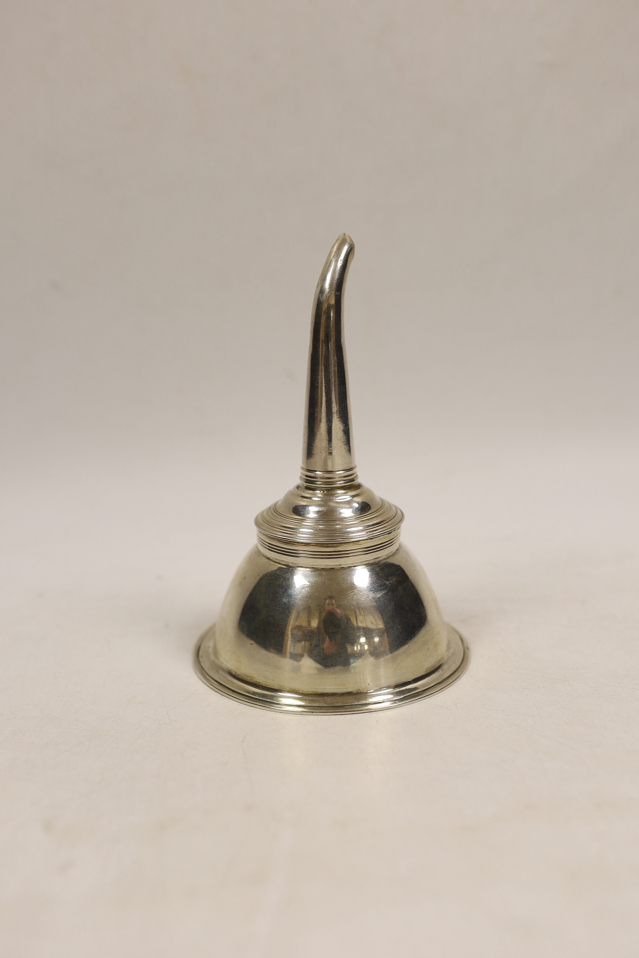 A George III silver wine funnel, by Peter, Ann & William Bateman, London, 1803, lacking muslin ring, 13.7cm.